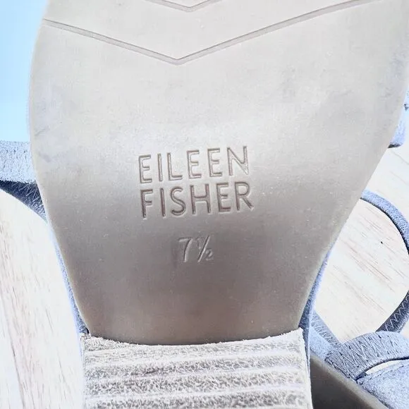 Eileen Fisher Poet Metallic Suede Criss-Cross D'Orsay Pumps Shoes 7.5 Gold