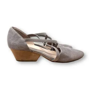 Eileen Fisher Poet Metallic Suede Criss-Cross D'Orsay Pumps Shoes 7.5 Gold