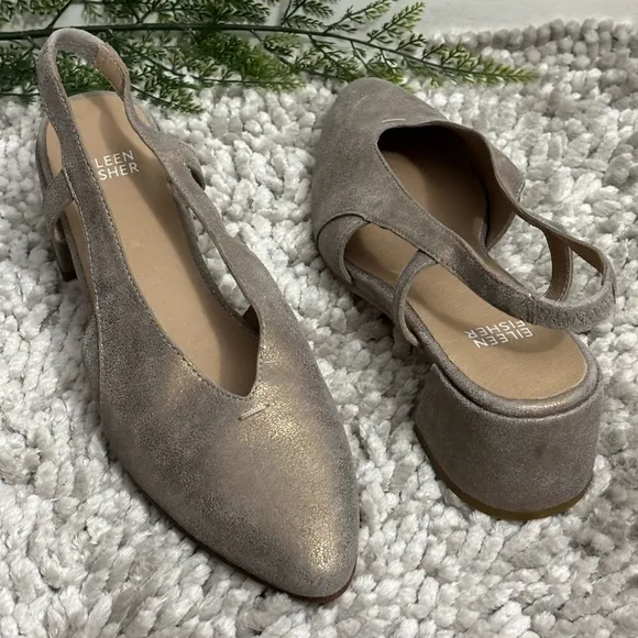 EILEEN FISHER Pointed Toe Slingback Pumps Size: 8.5