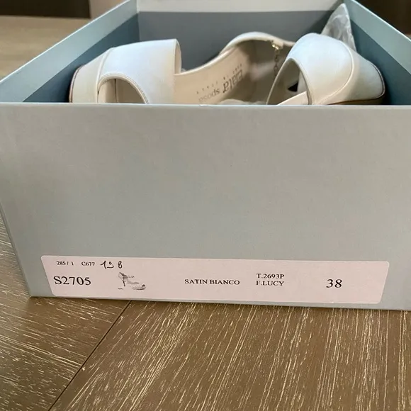 Elata Satin White Bridal Shoes