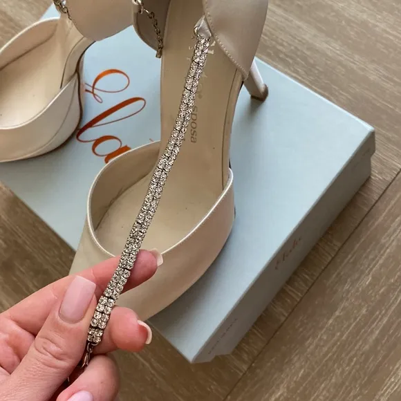 Elata Satin White Bridal Shoes