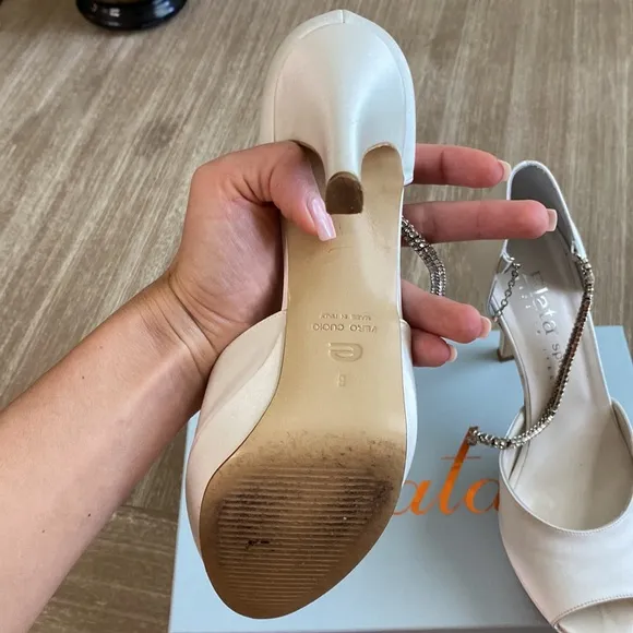 Elata Satin White Bridal Shoes