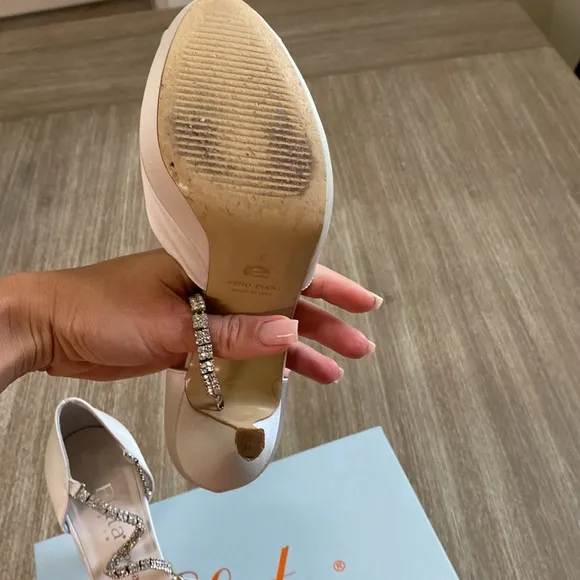 Elata Satin White Bridal Shoes
