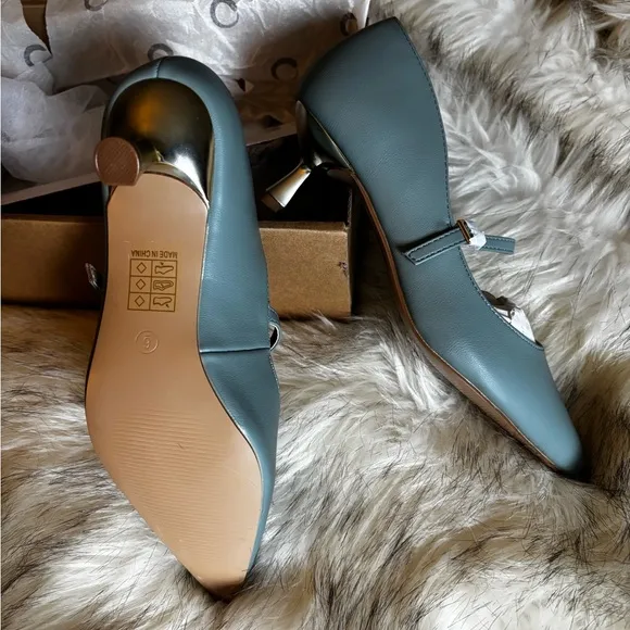 🩰👠Elegant Grayish blue”MANZA BLUE” Mary Jane Heels🎁💋