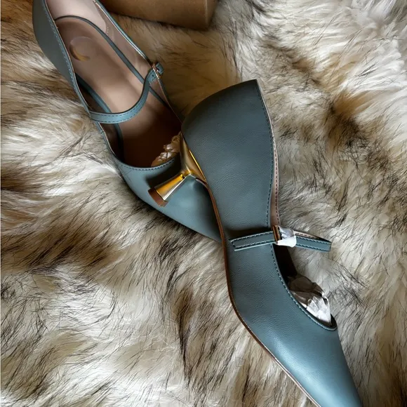 🩰👠Elegant Grayish blue”MANZA BLUE” Mary Jane Heels🎁💋