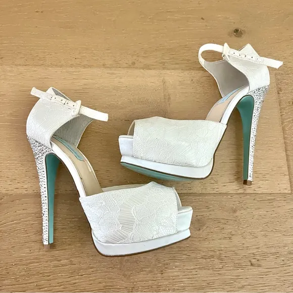 Elegant White and Silver Women's Heels