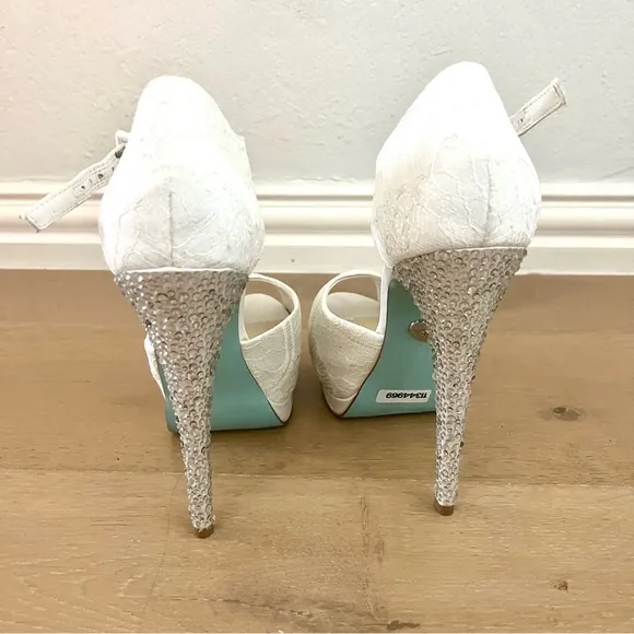 Elegant White and Silver Women's Heels