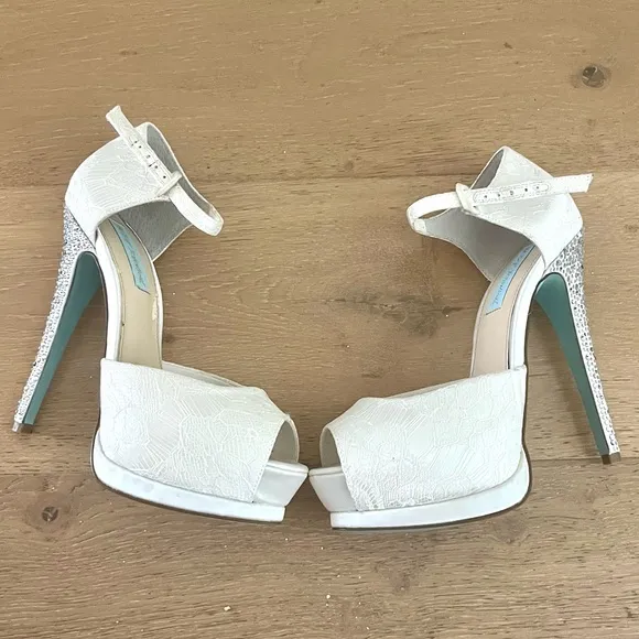 Elegant White and Silver Women's Heels