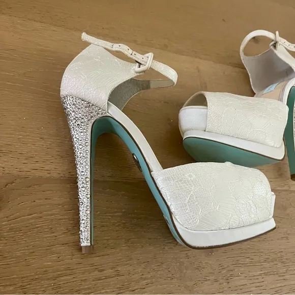 Elegant White and Silver Women's Heels