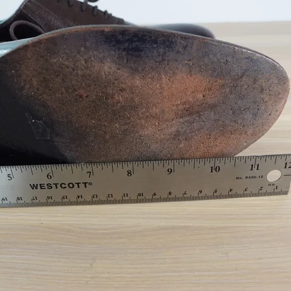 EMPORIO ARMANI Oxford Shoes Mens 9.5 Brown Leather Lace Up Dress Luxury ITALY