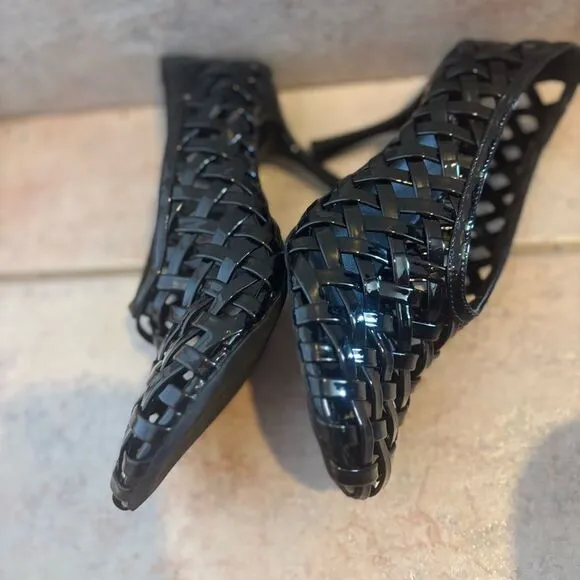 ENCAGED-H jeffrey Campbell stiletto pumps lattice woven heels cutout shoes jelly