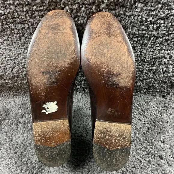 Ennesi Gold Shoes Mens 11 M Leather Loafers Slip On Pleated Brown Dress VTG