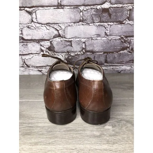 Ennesi Gold VTG Brown Leather Derby Lace Up Dress Shoes Men Sz 9.5D US/43EU