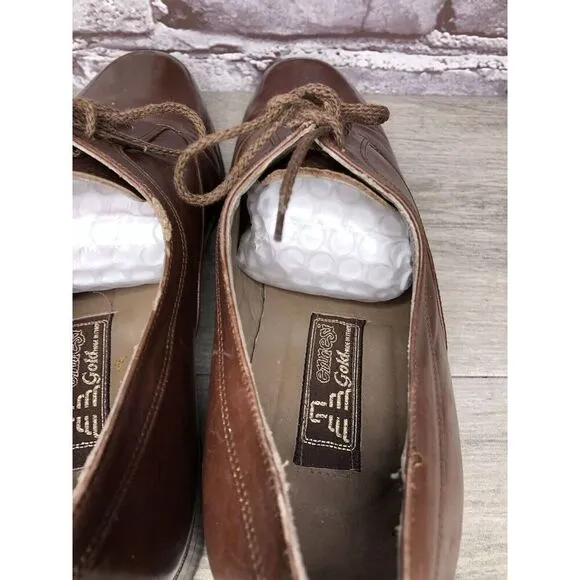 Ennesi Gold VTG Brown Leather Derby Lace Up Dress Shoes Men Sz 9.5D US/43EU