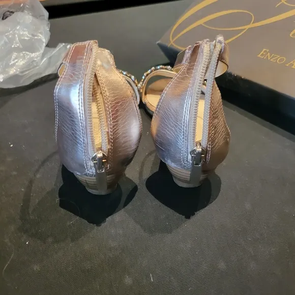 Enzo Angelini beautiful light pink Wedge rhinestone sandal.