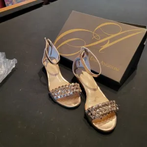 Enzo Angelini beautiful light pink Wedge rhinestone sandal.