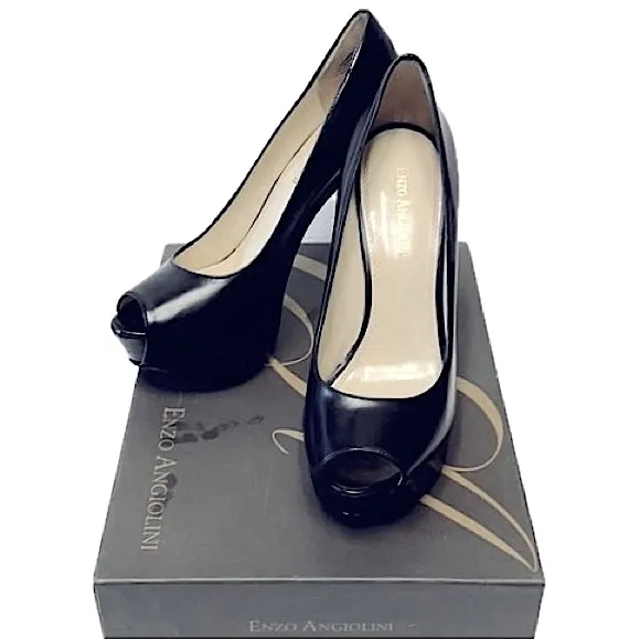 Enzo Angiolini TANEN Peep Toe Heeled Sandals, Women’s Size 5.5
