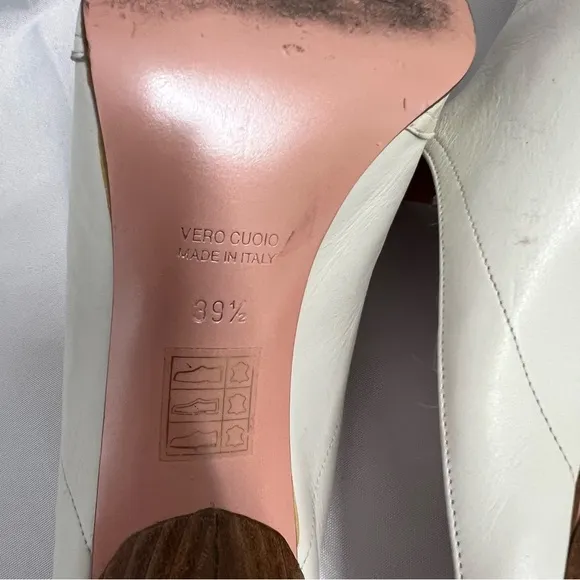 Escada Vintage White Leather Mules