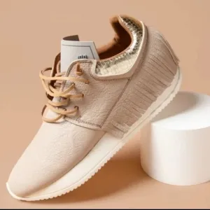 Esseutesse Fringe Sneaker 100% Handmade Leather-Sand-Sz41 -$400-goose-weitzman