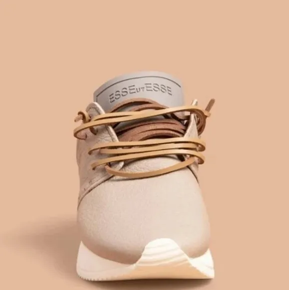 Esseutesse Fringe Sneaker 100% Handmade Leather-Sand-Sz41 -$400-goose-weitzman