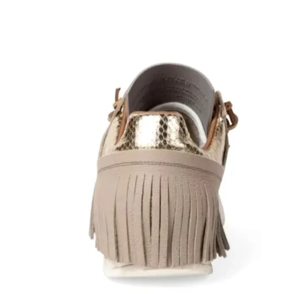 Esseutesse Fringe Sneaker 100% Handmade Leather-Sand-Sz41 -$400-goose-weitzman