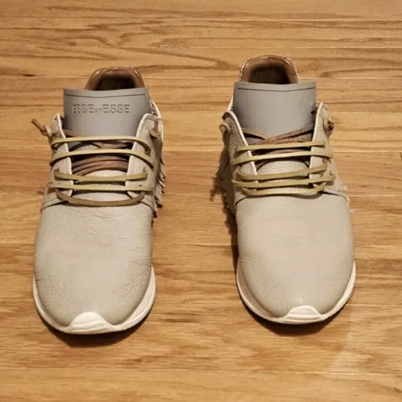 Esseutesse Fringe Sneaker 100% Handmade Leather-Sand-Sz41 -$400-goose-weitzman
