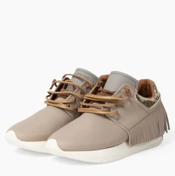 Esseutesse Fringe Sneaker 100% Handmade Leather-Sand-Sz41 -$400-goose-weitzman