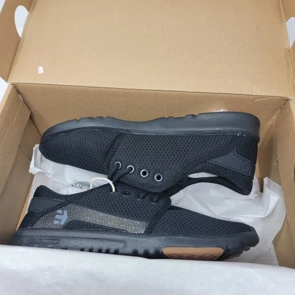 Etnies Mens Scout Black Black Gum Shoes Mens US Size 5.5