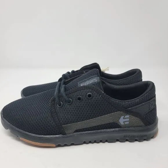 Etnies Mens Scout Black Black Gum Shoes Mens US Size 5.5