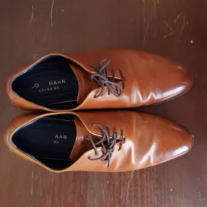 EUC. Cole Haan Mens Brown Lace Up Round Toe Oxford Dress Shoes Size 9.5M…