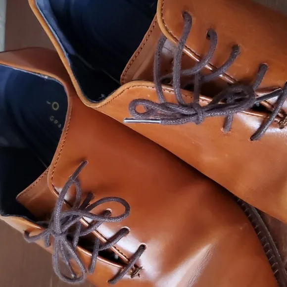 EUC. Cole Haan Mens Brown Lace Up Round Toe Oxford Dress Shoes Size 9.5M…