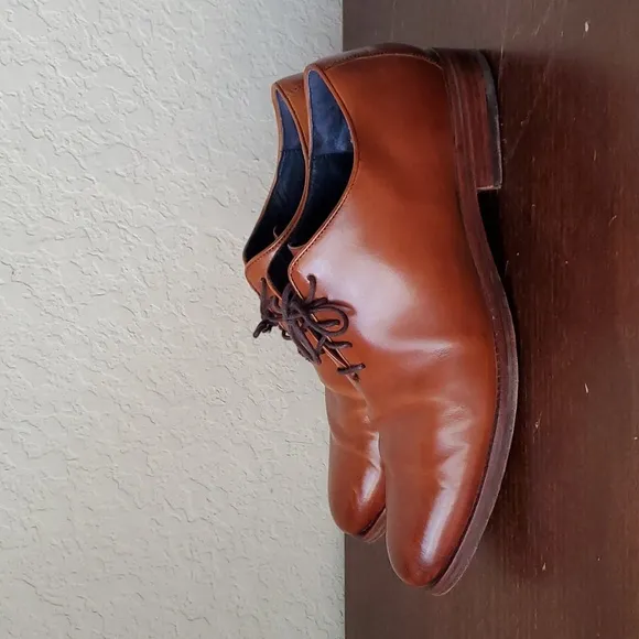 EUC. Cole Haan Mens Brown Lace Up Round Toe Oxford Dress Shoes Size 9.5M…