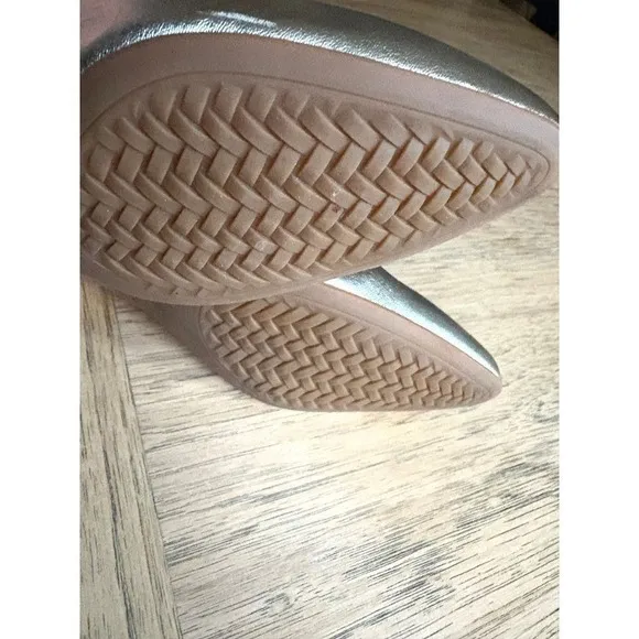 EUC COLE HAAN The Go-To Slingback Pump Gold Leather Pointed Toe Flats SIZE 7.5B‎