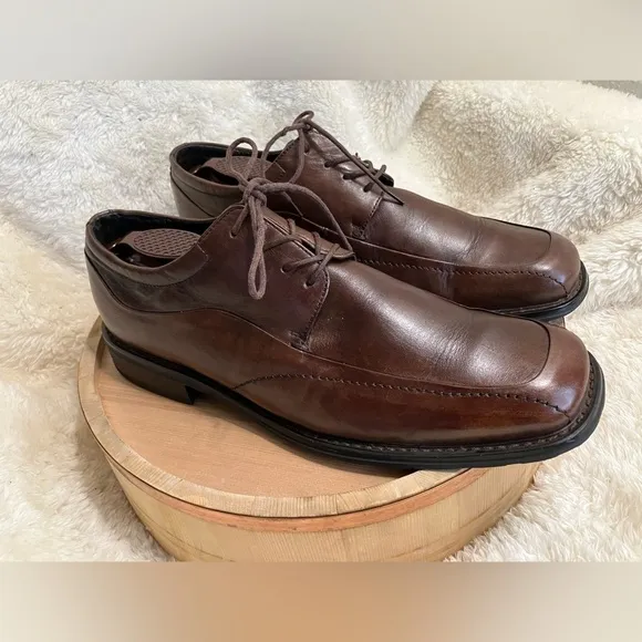 EUC Florsheim Cornell Leather Brown Oxfords Derby Dress Shoes Size 12