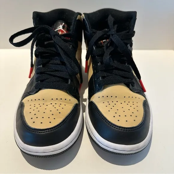 EUC Nike Kid’s Air Jordan 1 Mid SE ‘Tartan Swoosh’ Black Sesame - Kid’s Size 3.5