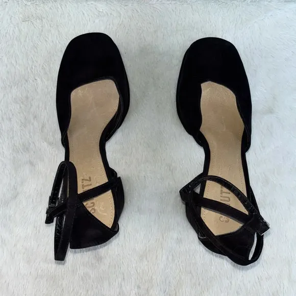 EUC SCHUTZ LUAN Women’s Shoes Black Velvet Platform Pumps Size 8.5