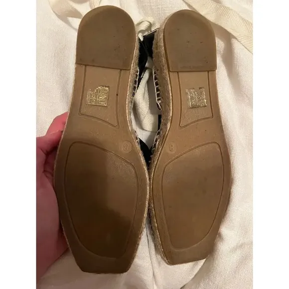 Everlane The D'orsay Espadrille Black Ankle Tie Sandal Shoes Size 8