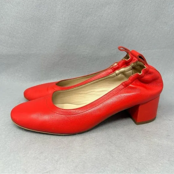Everlane Women's The Day Heel Pumps Red Shoes Sz 6.5