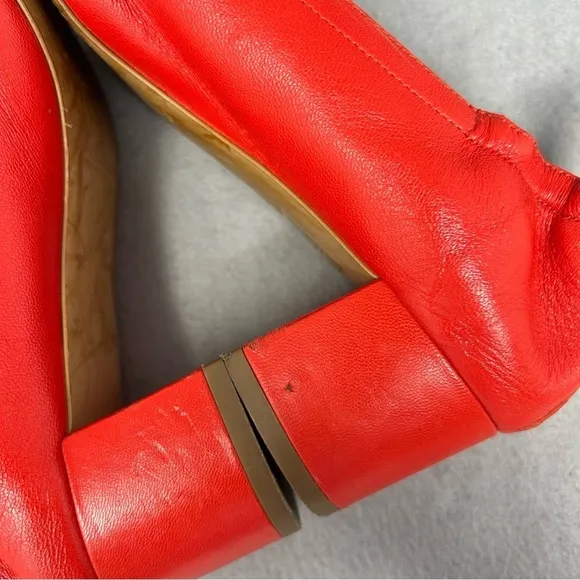 Everlane Women's The Day Heel Pumps Red Shoes Sz 6.5