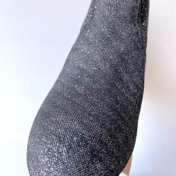 Express  : Black / Silver Glitter Block Heel Booties | NWT