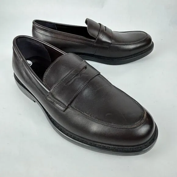 Express Men's Black Leather Penny Loafer Dress Shoes 9 NEW
