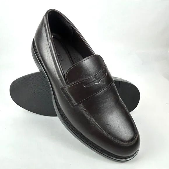 Express Men's Black Leather Penny Loafer Dress Shoes 9 NEW