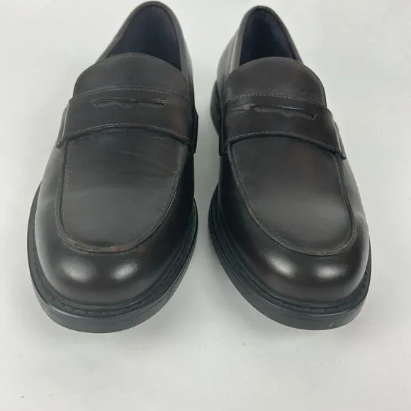 Express Men's Black Leather Penny Loafer Dress Shoes 9 NEW