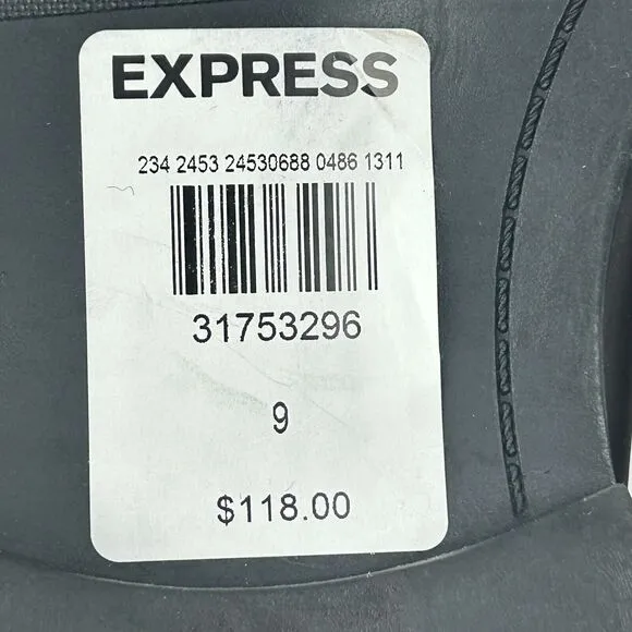 Express Men's Black Leather Penny Loafer Dress Shoes 9 NEW