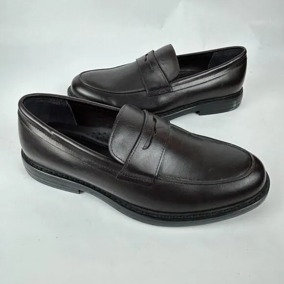 Express Men's Black Leather Penny Loafer Dress Shoes 9 NEW