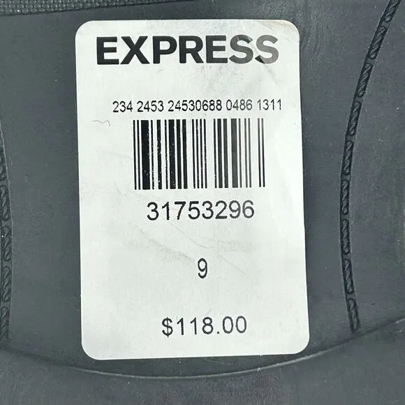 Express Men's Black Leather Penny Loafer Dress Shoes 9 NEW