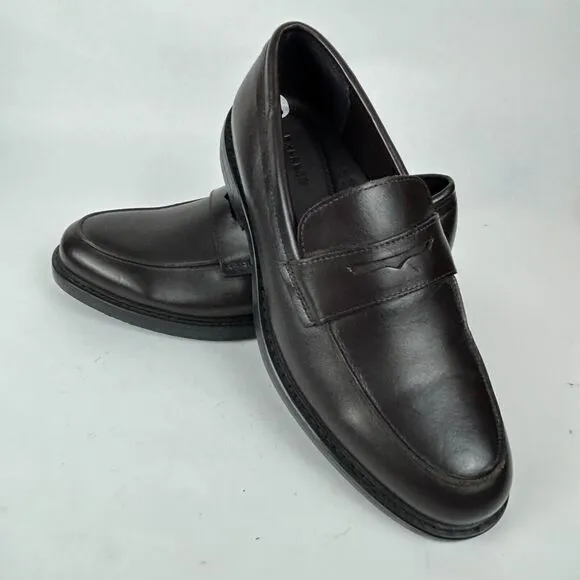 Express Men's Black Leather Penny Loafer Dress Shoes 9 NEW