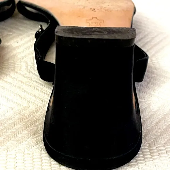 EXTREMELY RARE and Retired~TIA~Brighton Black Beaded High Heel Sandals Size 9.5