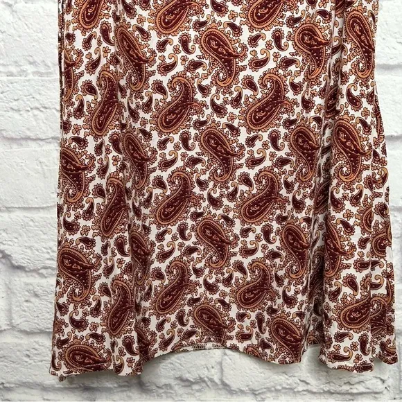 Faithful The Brand Sable Paisley Burgundy Juniper Midi Dress NWT