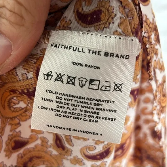 Faithful The Brand Sable Paisley Burgundy Juniper Midi Dress NWT